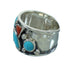 Coral Turquoise Southwestern Jewelry Silver Ring Size 4-3/4 AX82253